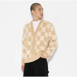 Men's Oversized Cardigan Sweater - Original Use Cream Check S